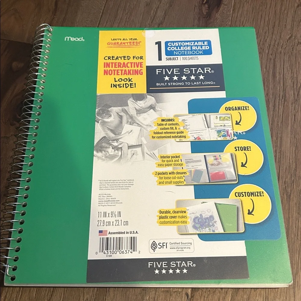 Mead 5-star lot.  3 folders, 3 spiral notebooks